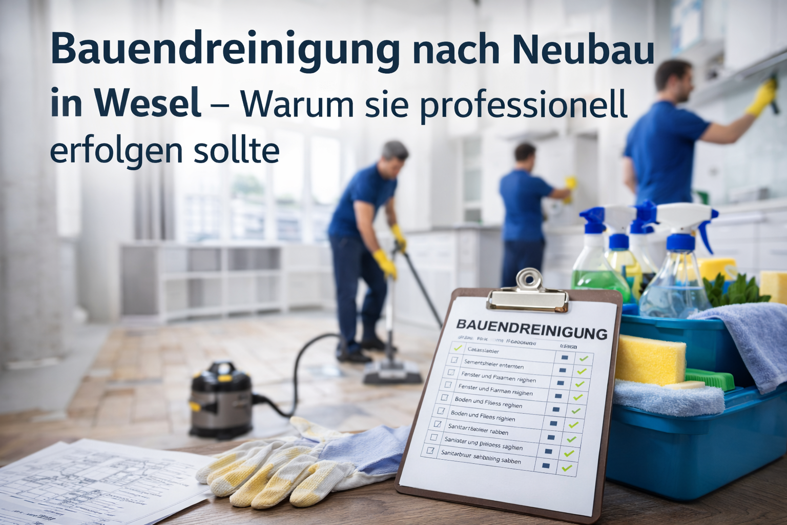 Bauendreinigung nach Neubau in Wesel – Warum sie professionell erfolgen sollte